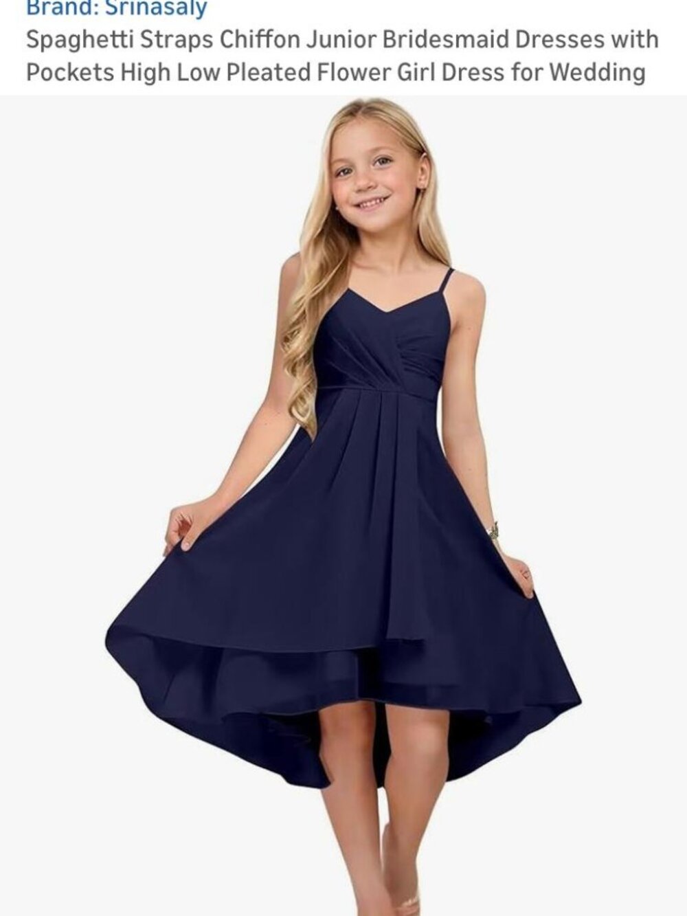 Srinasaly Spaghetti Strap Chiffon Junior Bridesmaid Dress